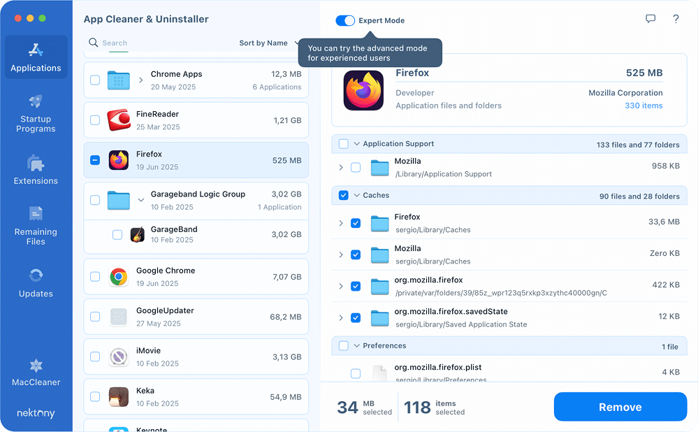 Firefox cache files