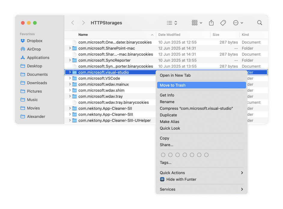 Remove VS support files