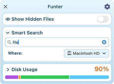 Smart search in Funter