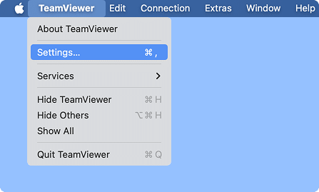 TeamViewer menu