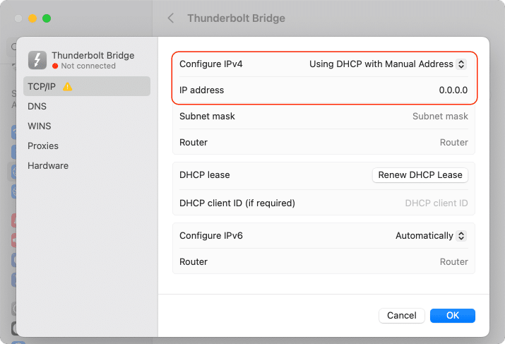 Thunderbolt Bridge configuration