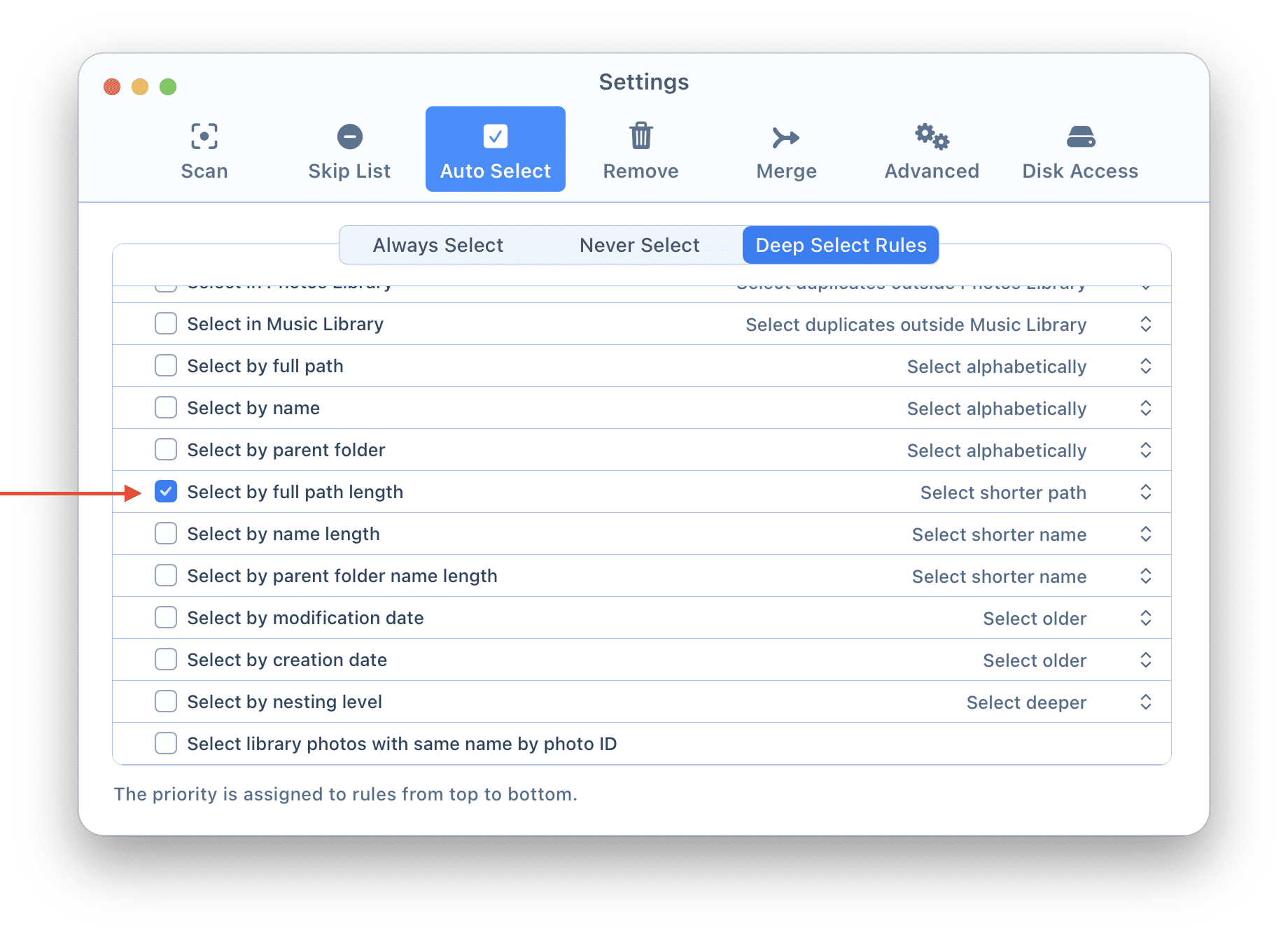 Duplicate finder full path length rule