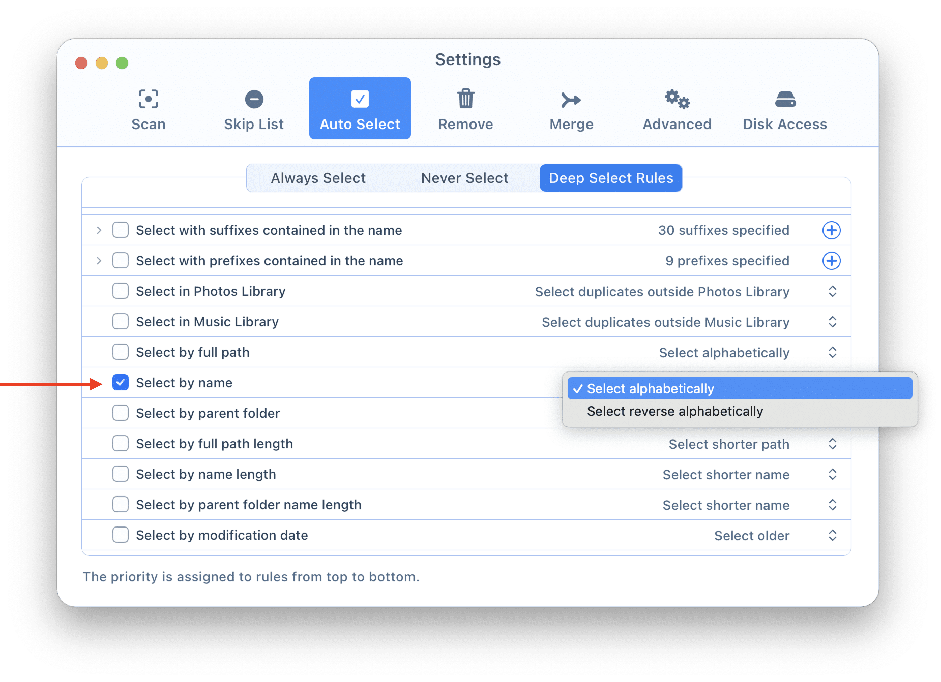 Duplicate finder by name rule