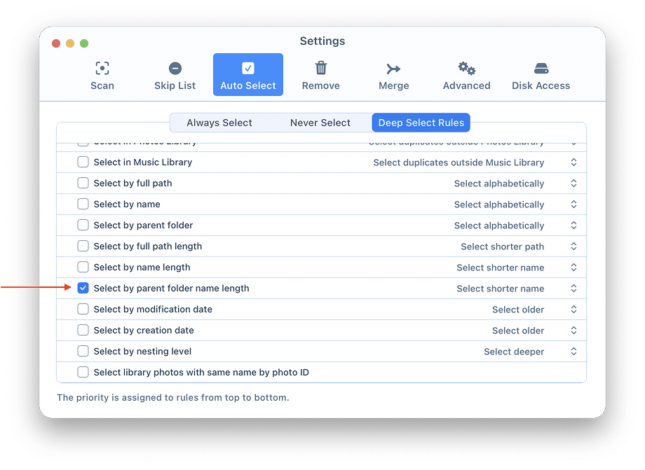 Parent folder name length rule