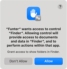 Conformation popup to allow access to documents