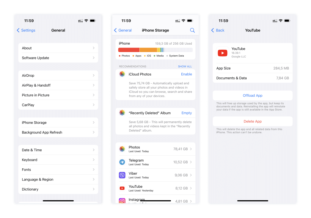 Clearing YouTube cache