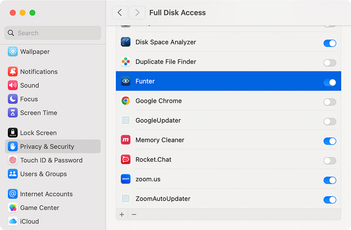Funter popup to access System events and Finder