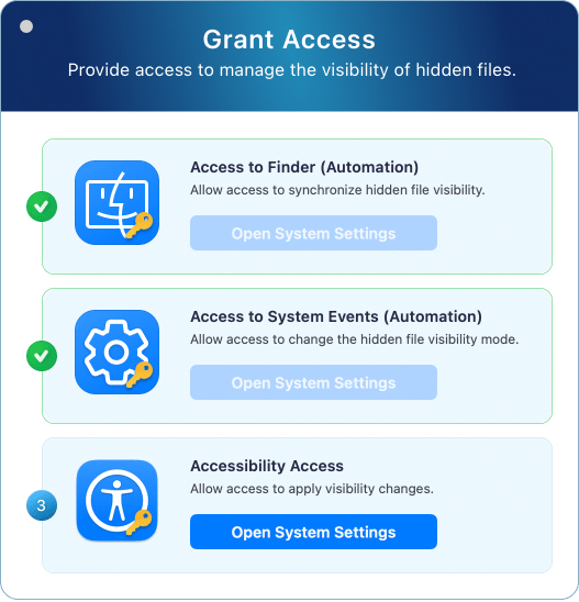 Grant Access window for Funter