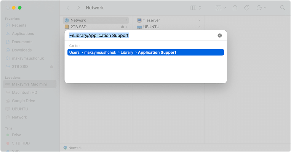 Go to Library Folder
