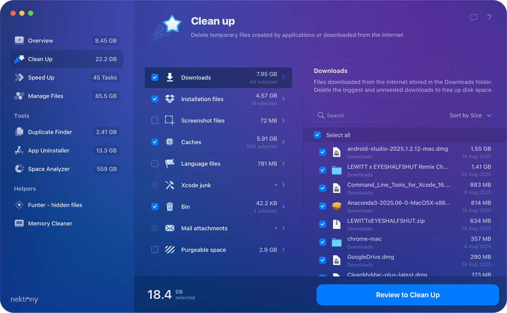 MacCleaner Pro, main window