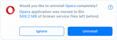 App Cleaner & Uninstaller leftover alert pop-up
