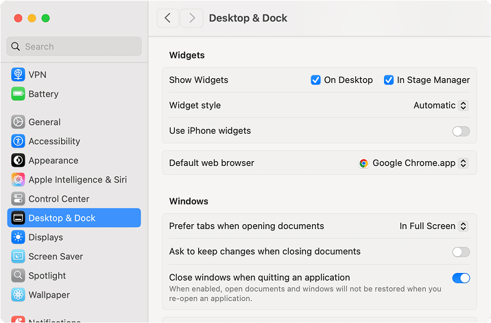 Deleting browsing data window in Firefox