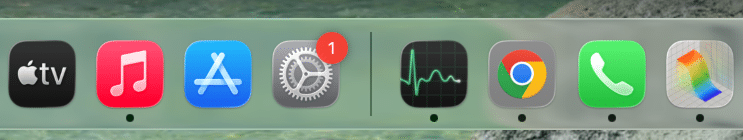 the new icons in Dock of macOs Tahoe