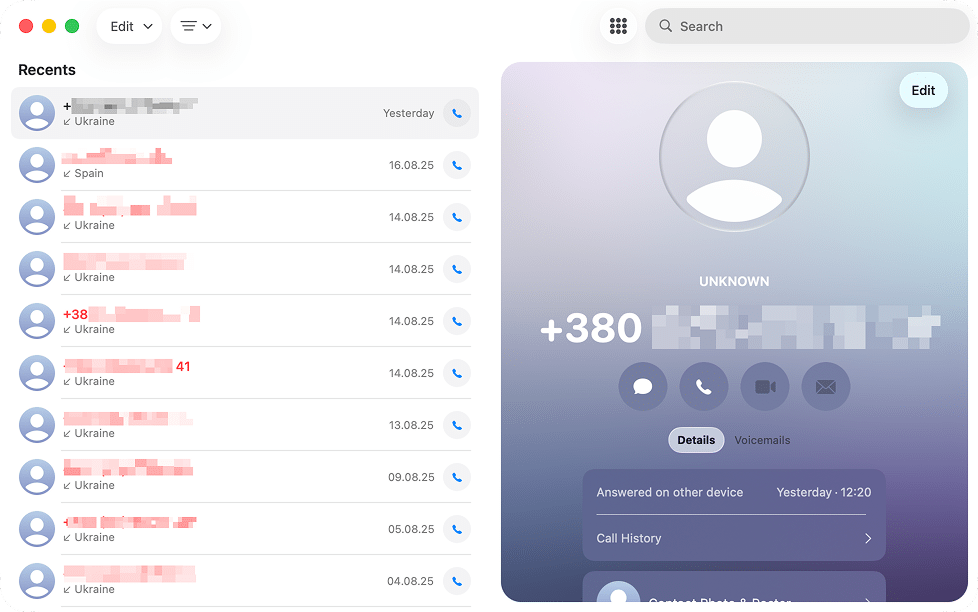 the new Phone app in macOS Tahoe