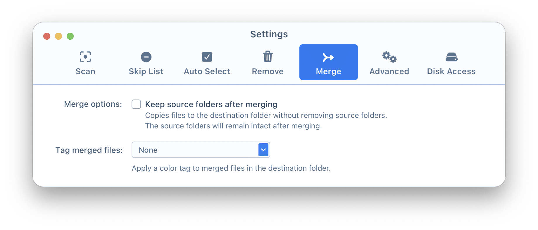 Merge preferences of Duplicate File Finder
