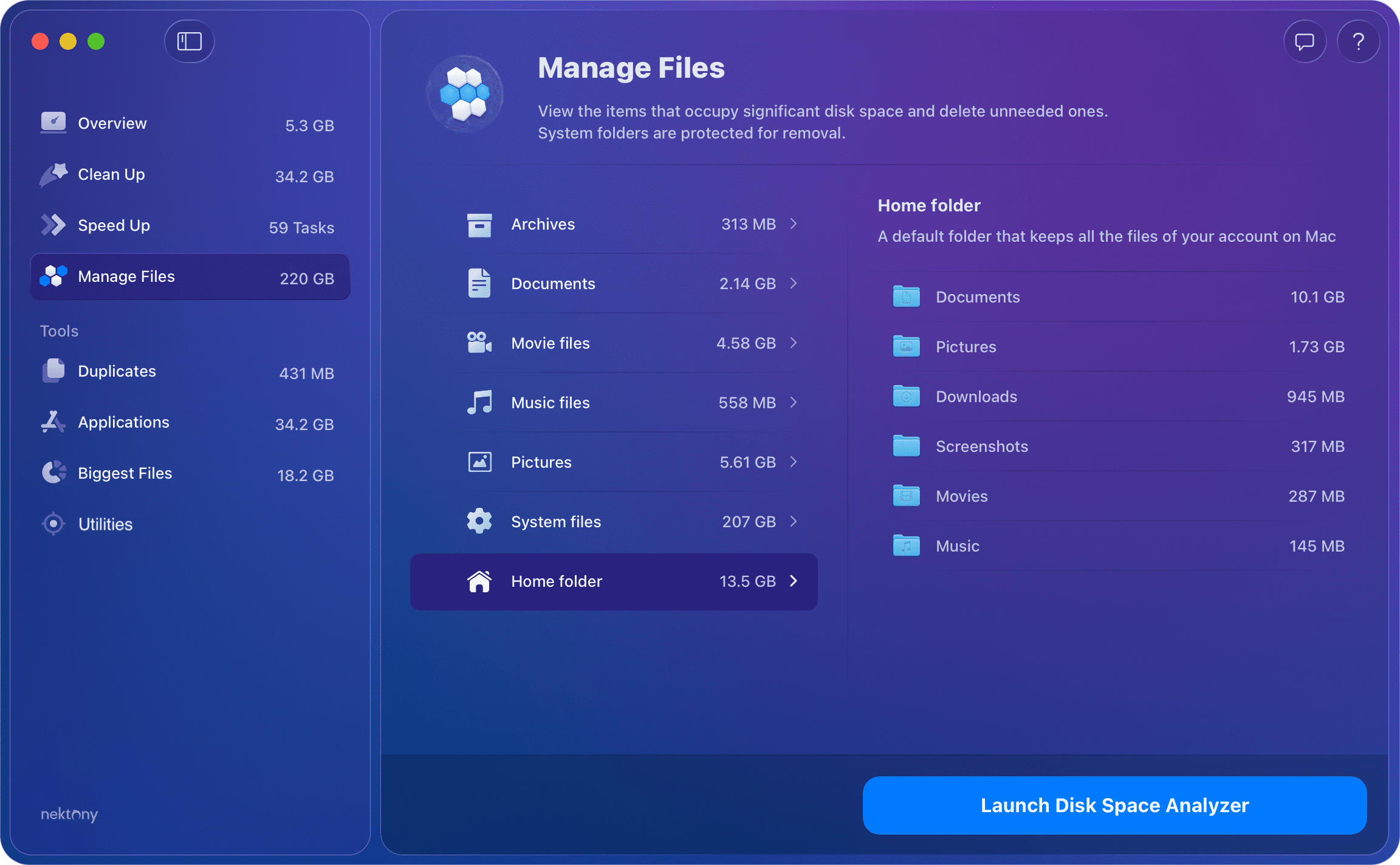 Home folder category