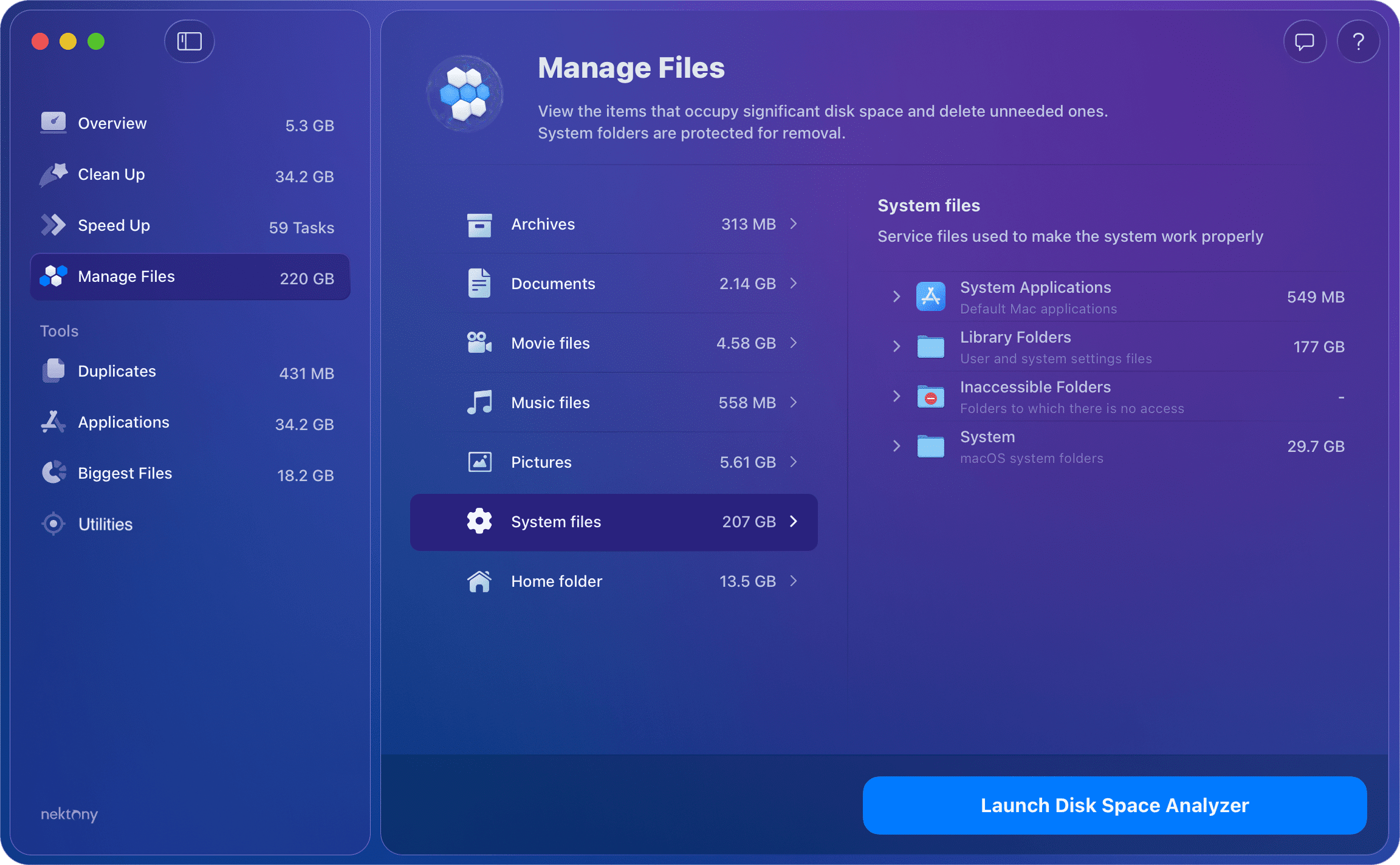 System files category