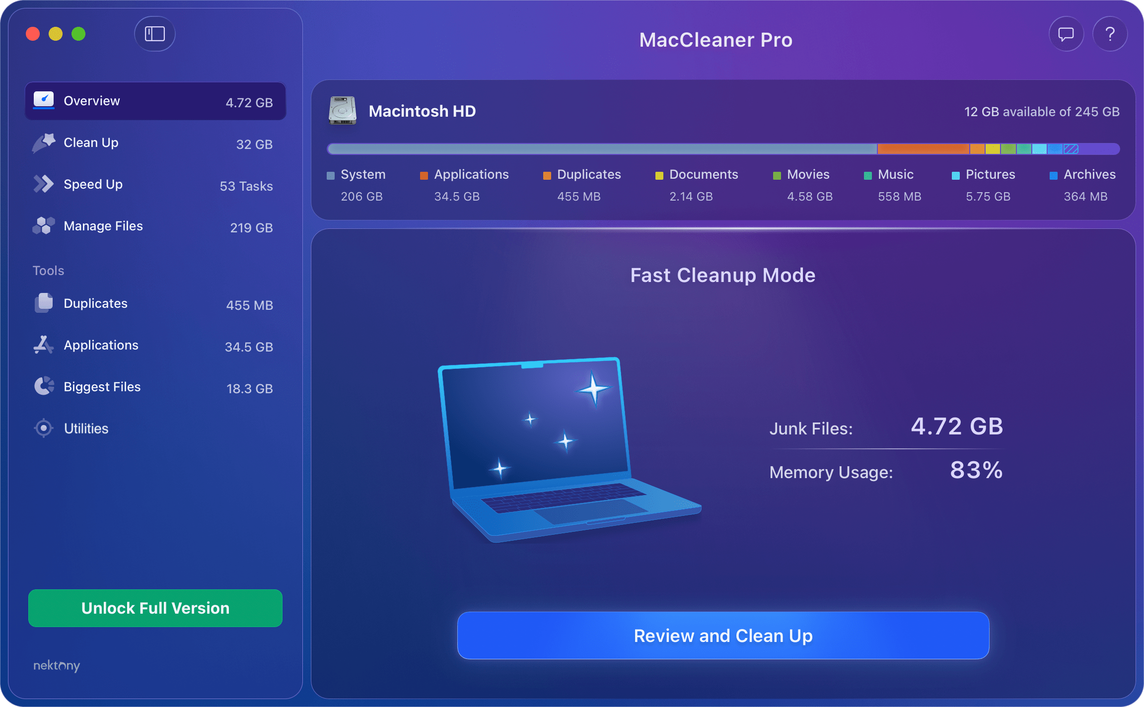MacCleaner Pro showing the Grant Access buttons