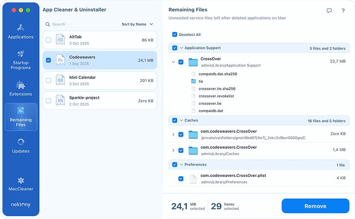 App Cleaner & Uninstaller window showing how to uninstall app