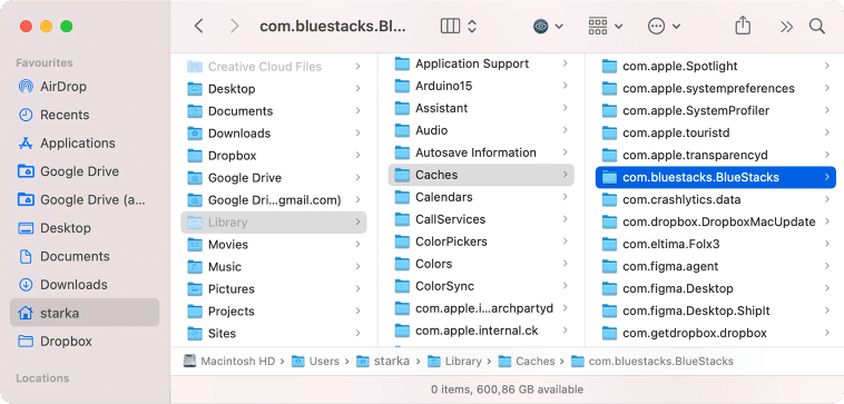 bluestacks caches