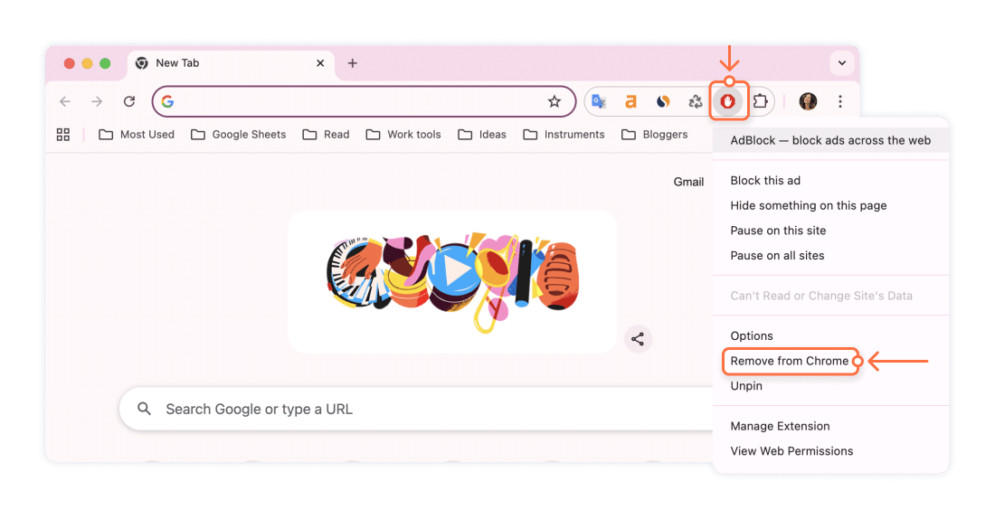 AdBlock context menu