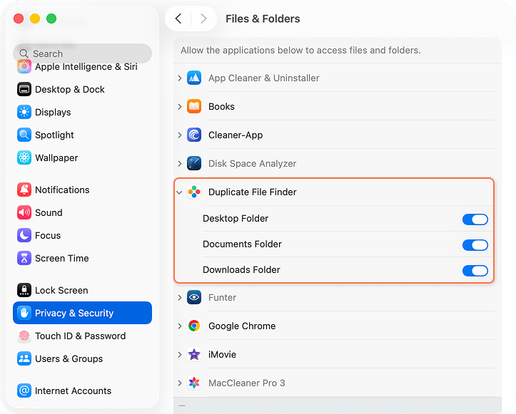System Settings window