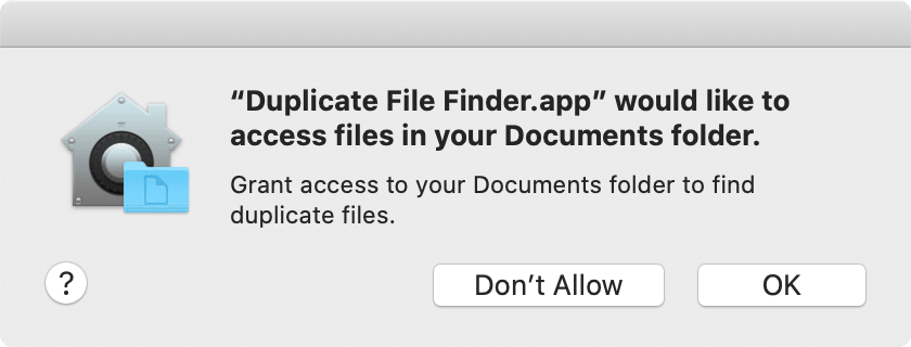 grant access to documents on Catalina