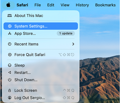 Apple menu