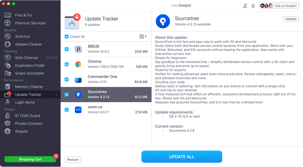 MacKeeper update window