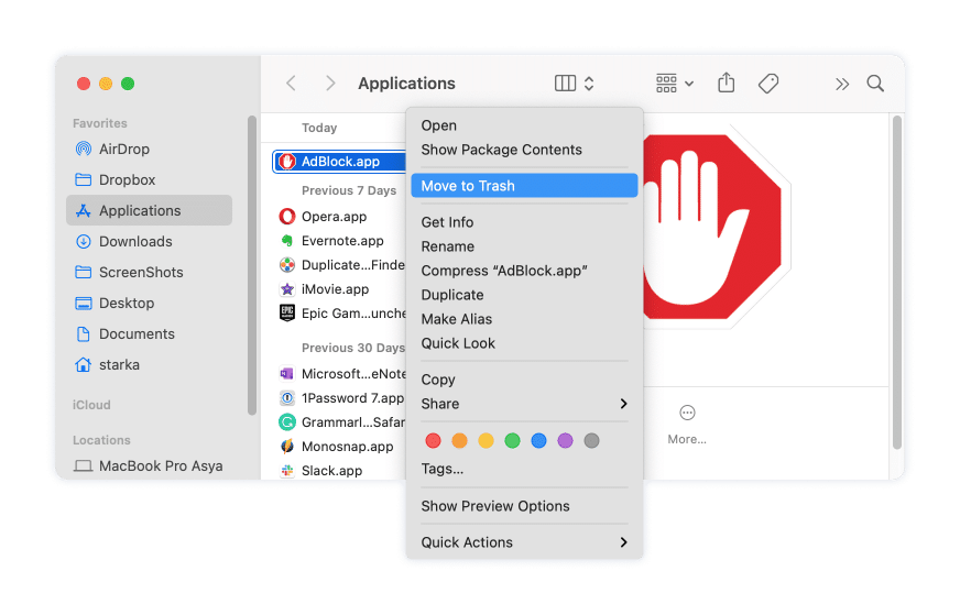 AdBlock in the Applications folder