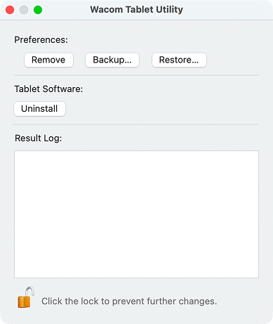 Wacom Tablet Utility window