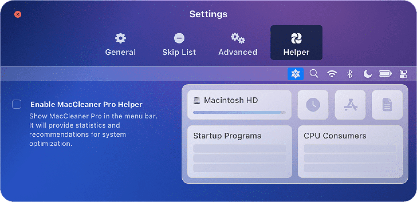 Memory Cleaner window in MC