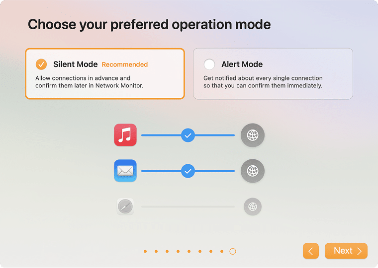 Mode selection dialogue in Little Snitch