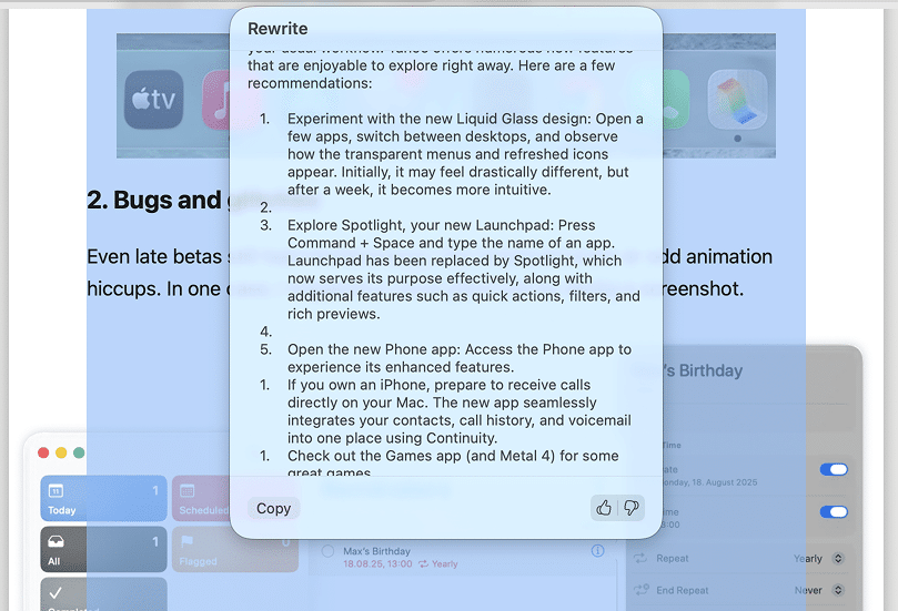 Text summarization still has problems with formatting