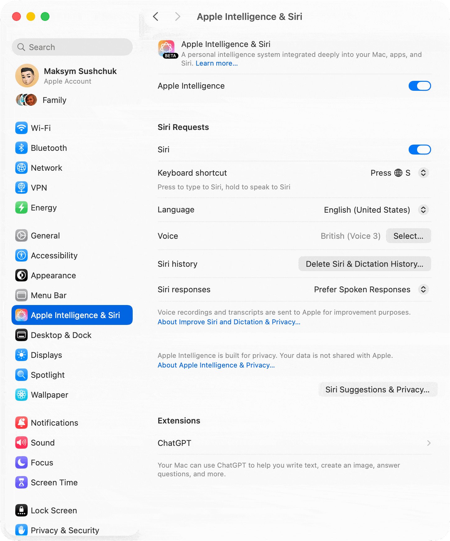 the process of signing in to your ChatGPT account in macOS Tahoe
