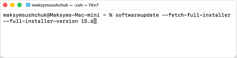 the Terminal way of downloadibng macOS Sequoia 15.6