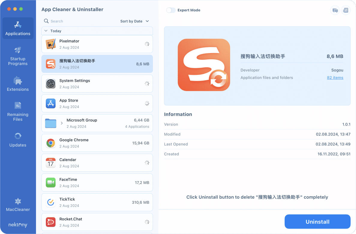 uninstalling Sogou from Mac