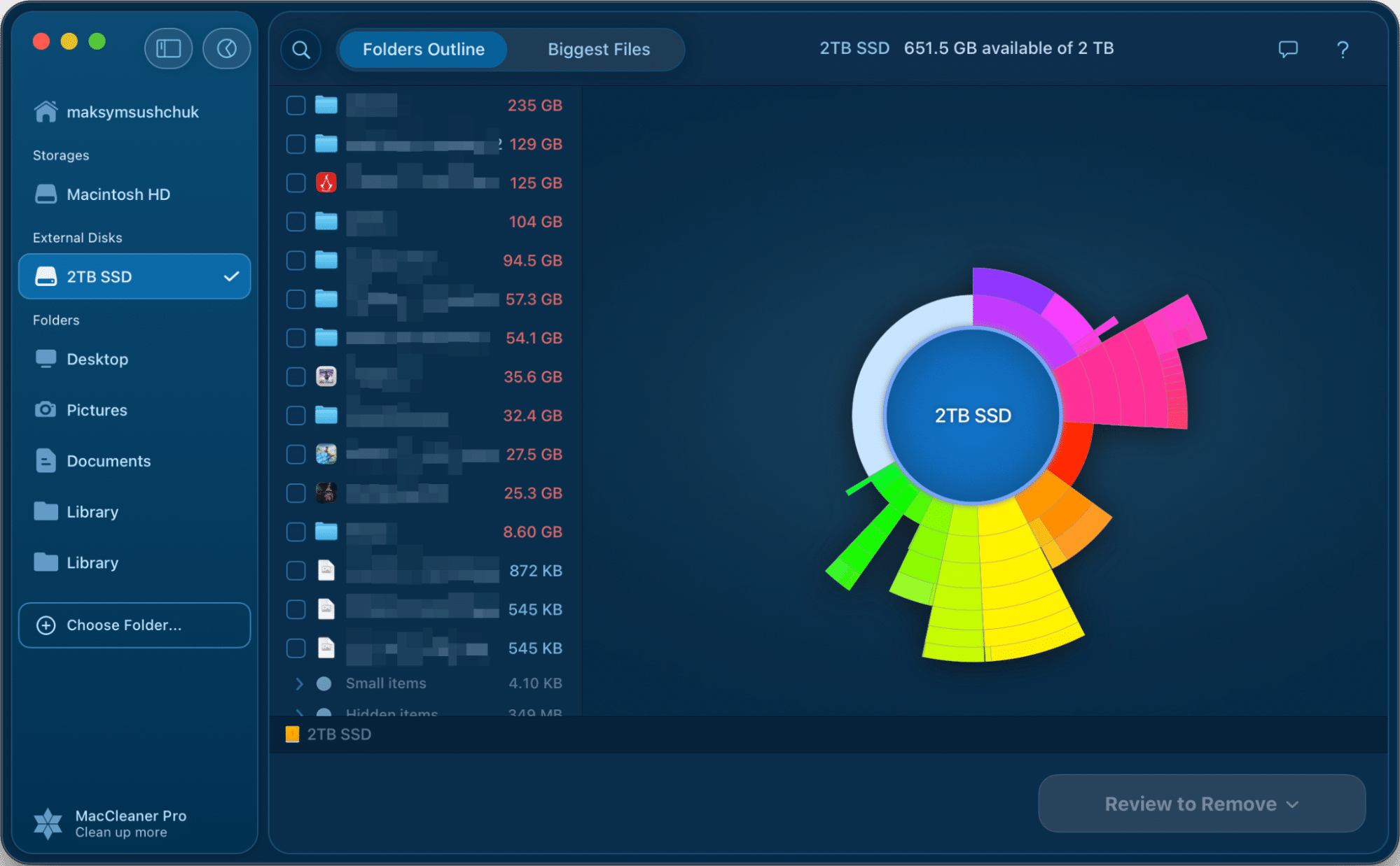 the Disk Space Analyzer interface