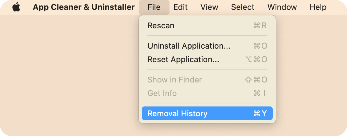 App Cleaner & Uninstaller menu with the Settings option highlighted