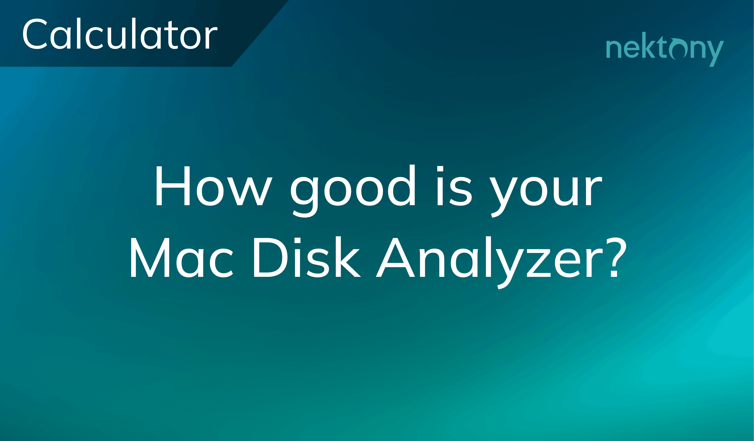 Disk Space Analyzer Evaluation Calculator