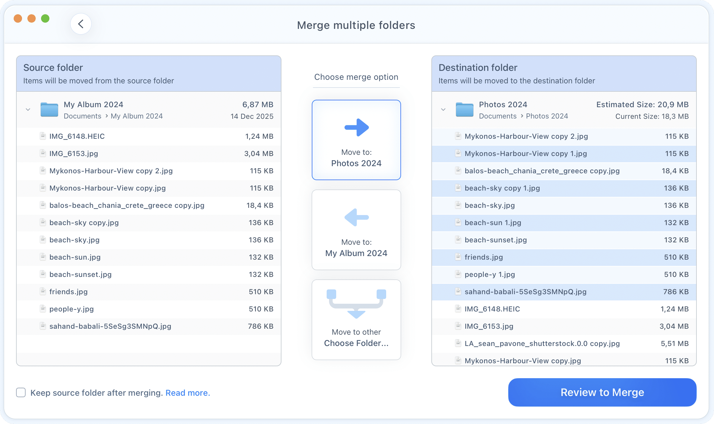 Duplicate File Finder light