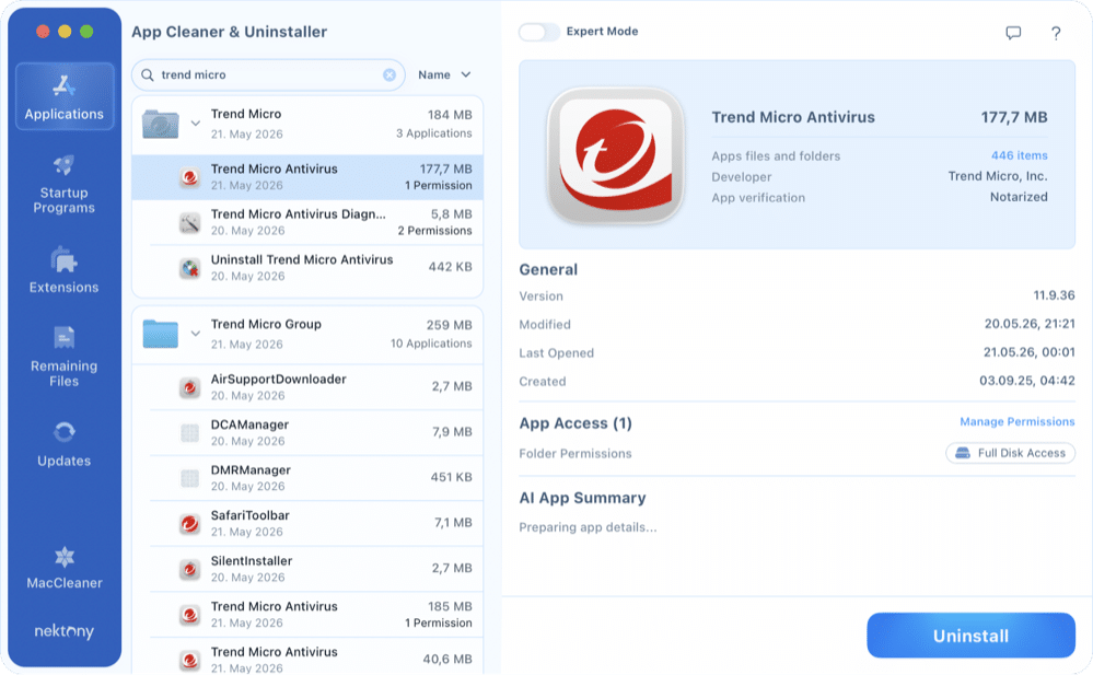 How to Uninstall Trend Micro Antivirus on Mac | Nektony