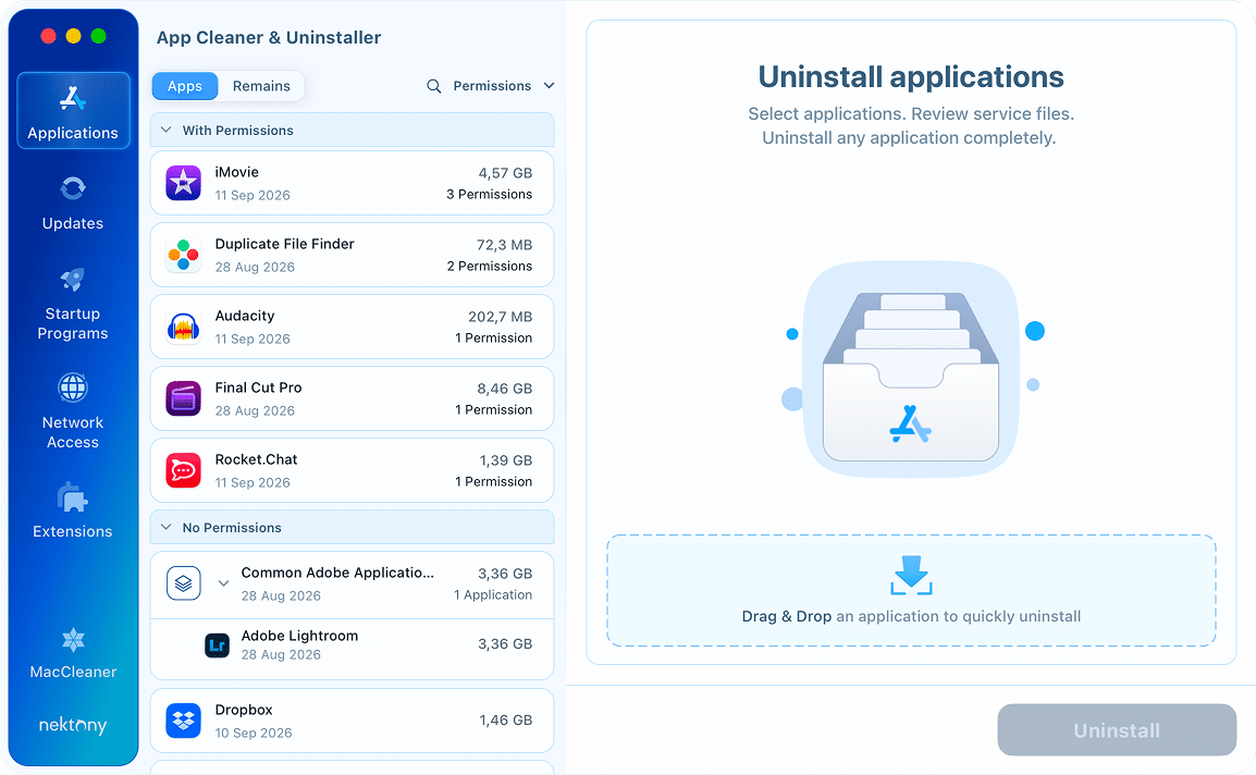 Applications tab